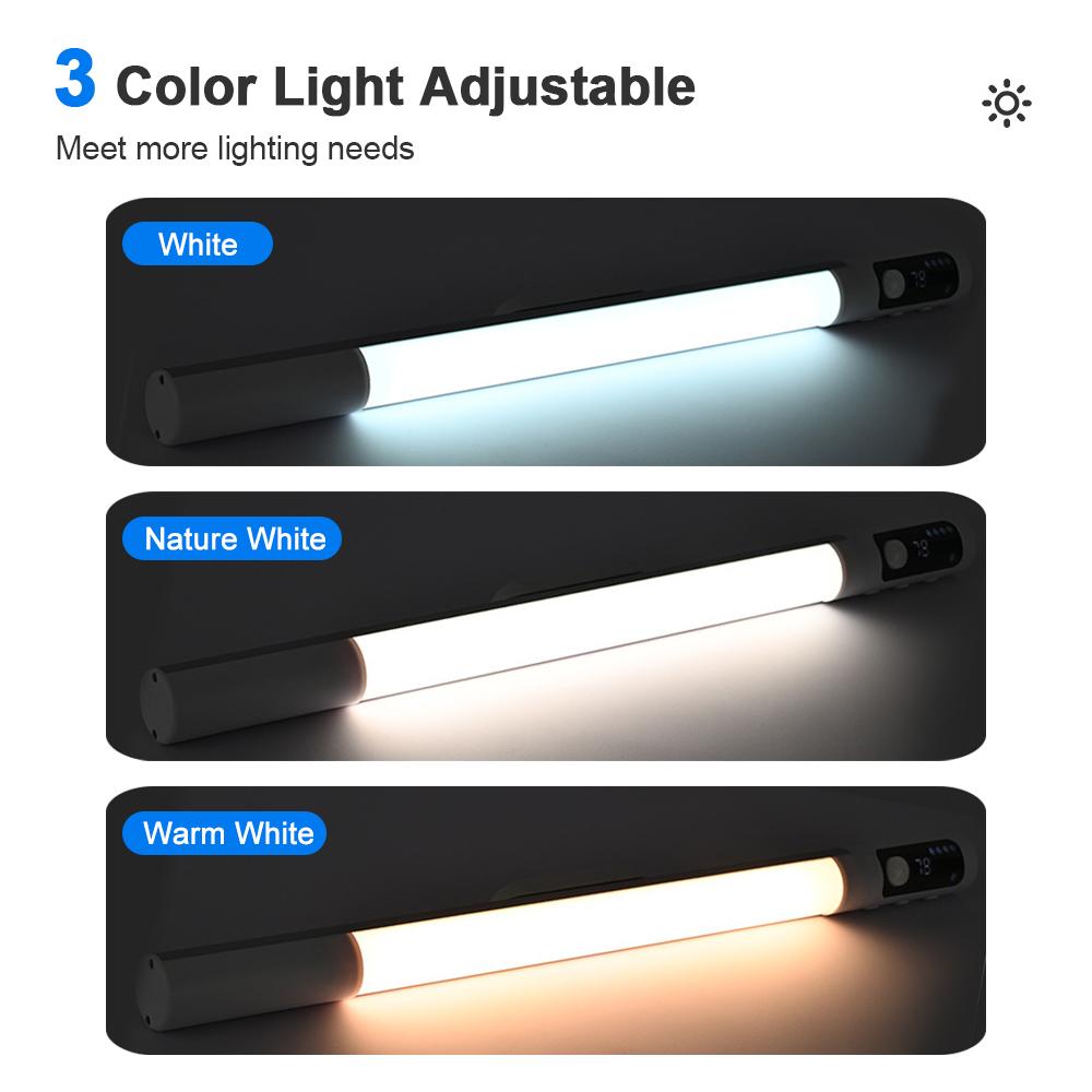 Touch Control Night Light  USB Rechargeable Adjustable 3 Colors Cabinet Lights With Digital Display For Kitchen Closet Bedroom