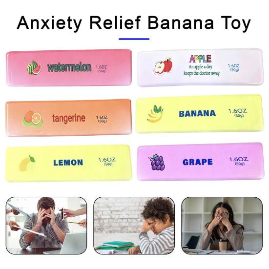 Butter Bar Slow Rise Toy, Soft Squeeze Stress Reliever, TPR Slow Rebound Fruit Shaped Fidget for Adults