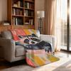 Cute Raccoon in Bathtub Painting Blanket For Soft Throw Blanket for Picnic Bed Sofa Home Bedroom Cozy Warm Comfortable