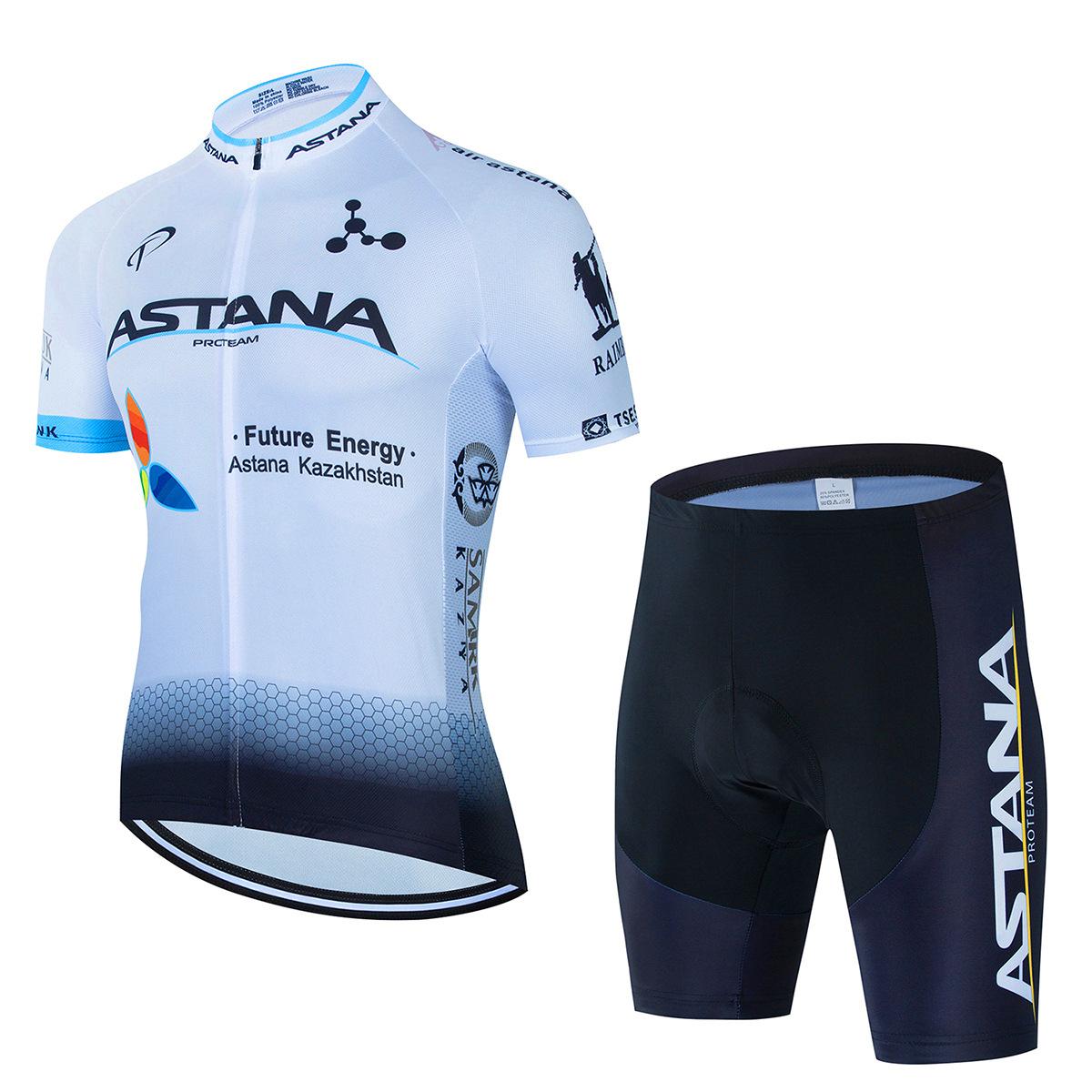 

Exclusive For Astana Summer Cycling Clothes, Short-Sleeved Suits, Tops, Men S Perspiration And Breathability, Tour De France Cycling Team XXL