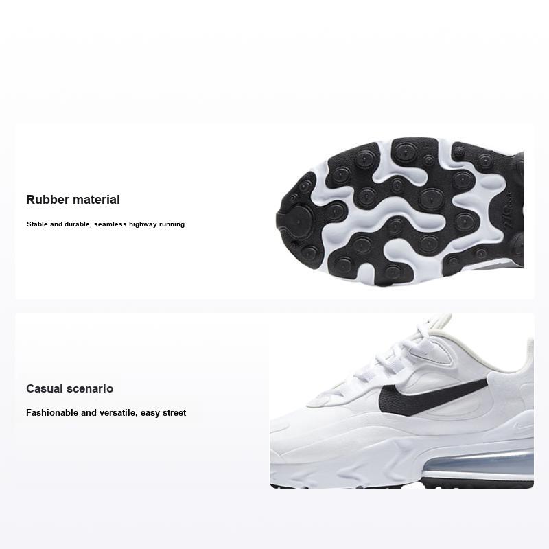 Nike Air Max 270 React White Women Sneakers Black Metallic-Silver CI3899-101