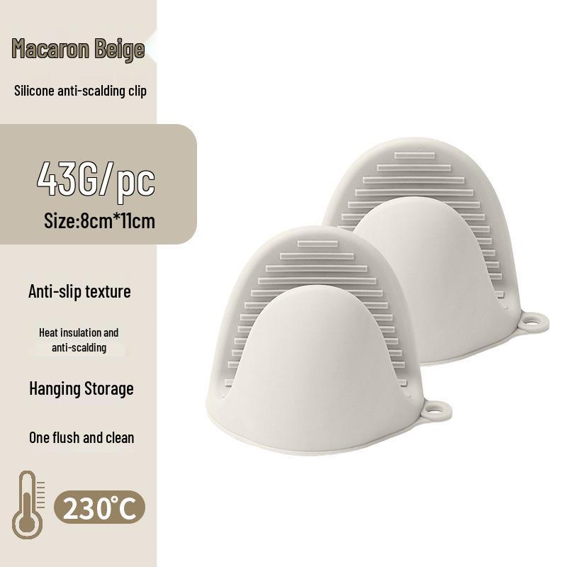 Vysokoteplotní silikonové rukavice proti opaření pro troubu, gril a mikrovlnnou troubu - Tepelně izolační klipy na ruce