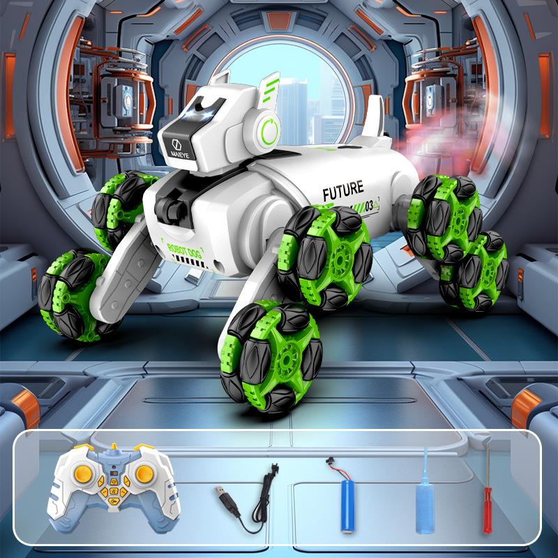 Remote Control Robot Dog Toy for Kids 2.4Ghz 8WD Gesture Sensing Stunt Rc Cars with Music & Light,Children Birthday and Xmas Gift for Kids