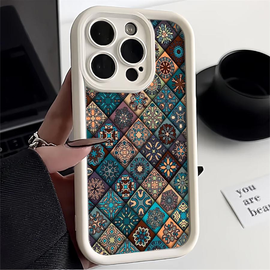 Retro Bohemian Style Phone Cover Case for iPhone 17 Pro Max 17e 16 12 Pro 14 13 11 Air 15 Plus