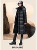 Black Gold Women's Long Goose Down Jacket 2025: Thick Winter Coat, Over-Knee, Unisex Couple Style.