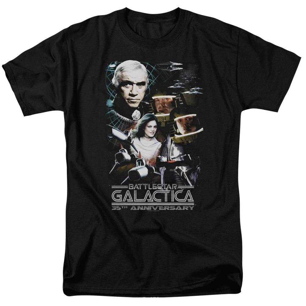 Battlestar Galactica - 35th Anniversary Collage - Adult Unisex T-Shirt - Black M