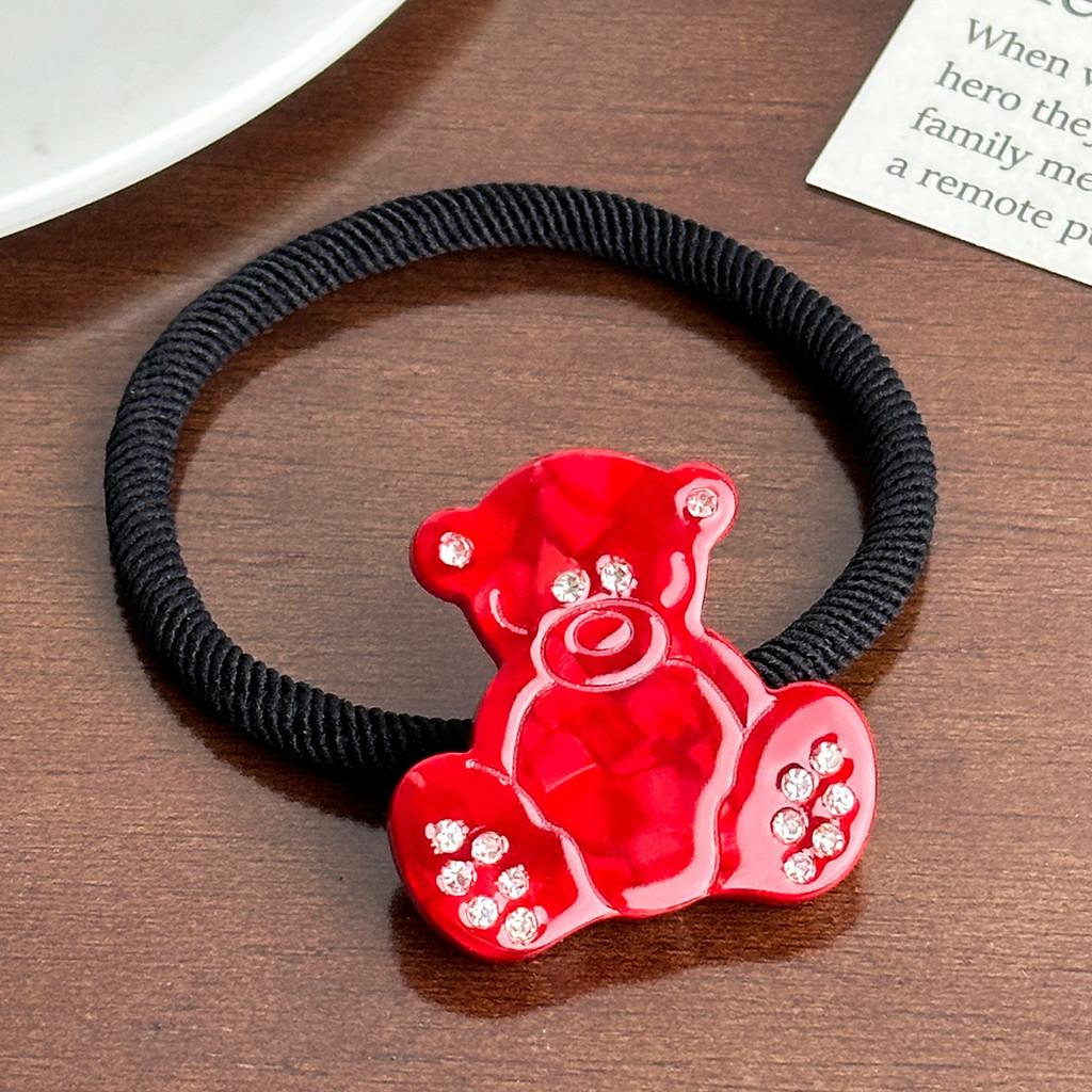 Adorable Colorful Bear Hair Accessories Including Clips And Hair Ties For Women Colorful Red Band