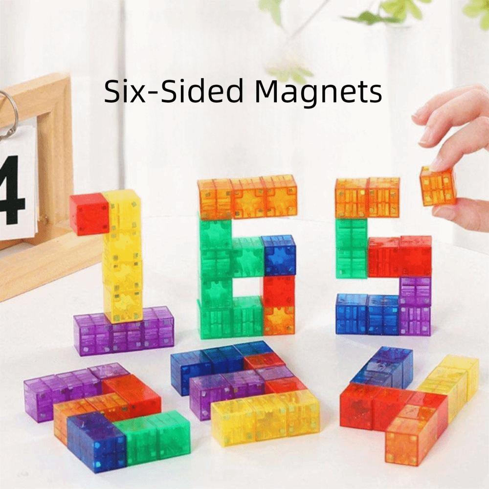 Transparent Magnetic Cubes Construction Toy Colorful Children's Educational Toy  Children