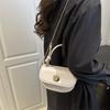 New saddle bag 2025 trendy mini pearl chain women's bag change simple lipstick mobile phone bag shoulder messenger bag