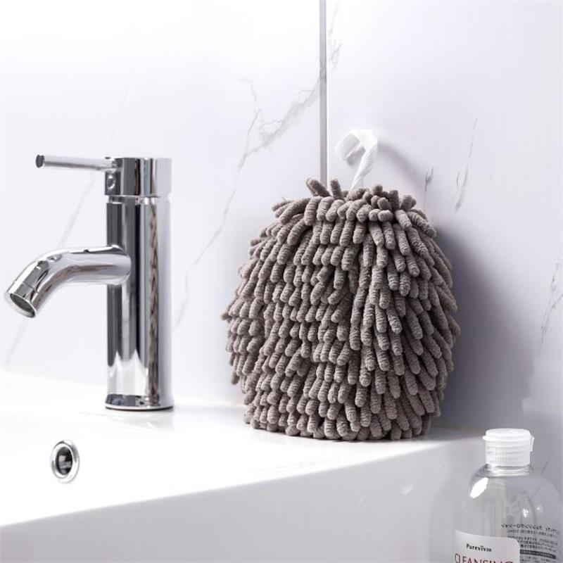 Chenille Hand Towels Wipe Hands Towel Ball Absorbent Quick Dry Sponge Wall-Mounted Bathroom Soft Plush Loops Cleaning Cloths