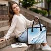 Fashion Water Pattern Printed Tote Bag Daily Casual Large Capacity Portable Shoulder Bag for Women