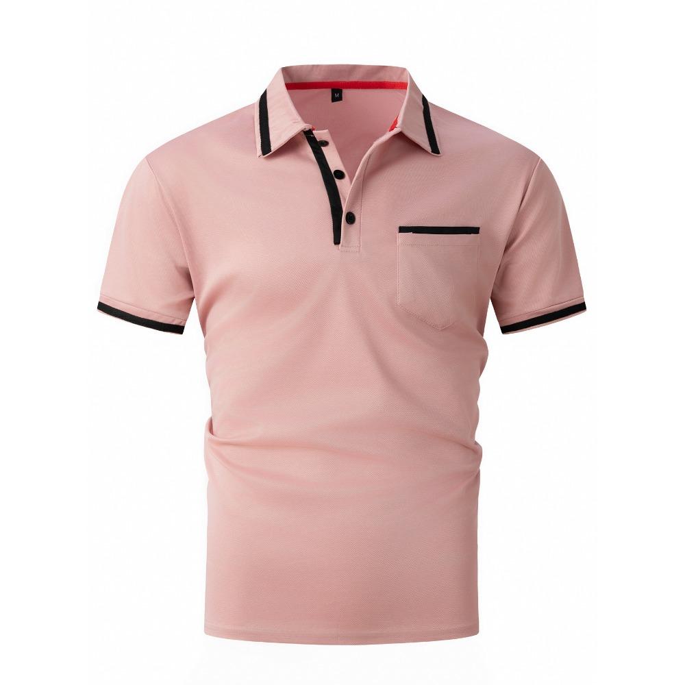 Pocket Splicing Polo Men's Casual Shirt