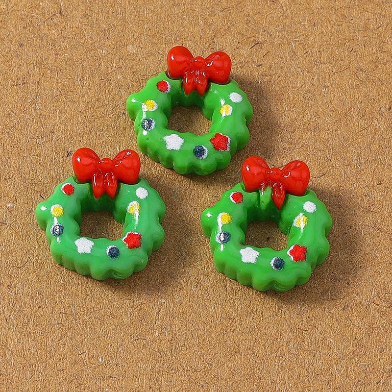 10pcs Resin Christmas Elk Santa Claus Flat Back Cabochon Scrapbook for Jewelry Making DIY Hairpin Brooch Accessories Supplies