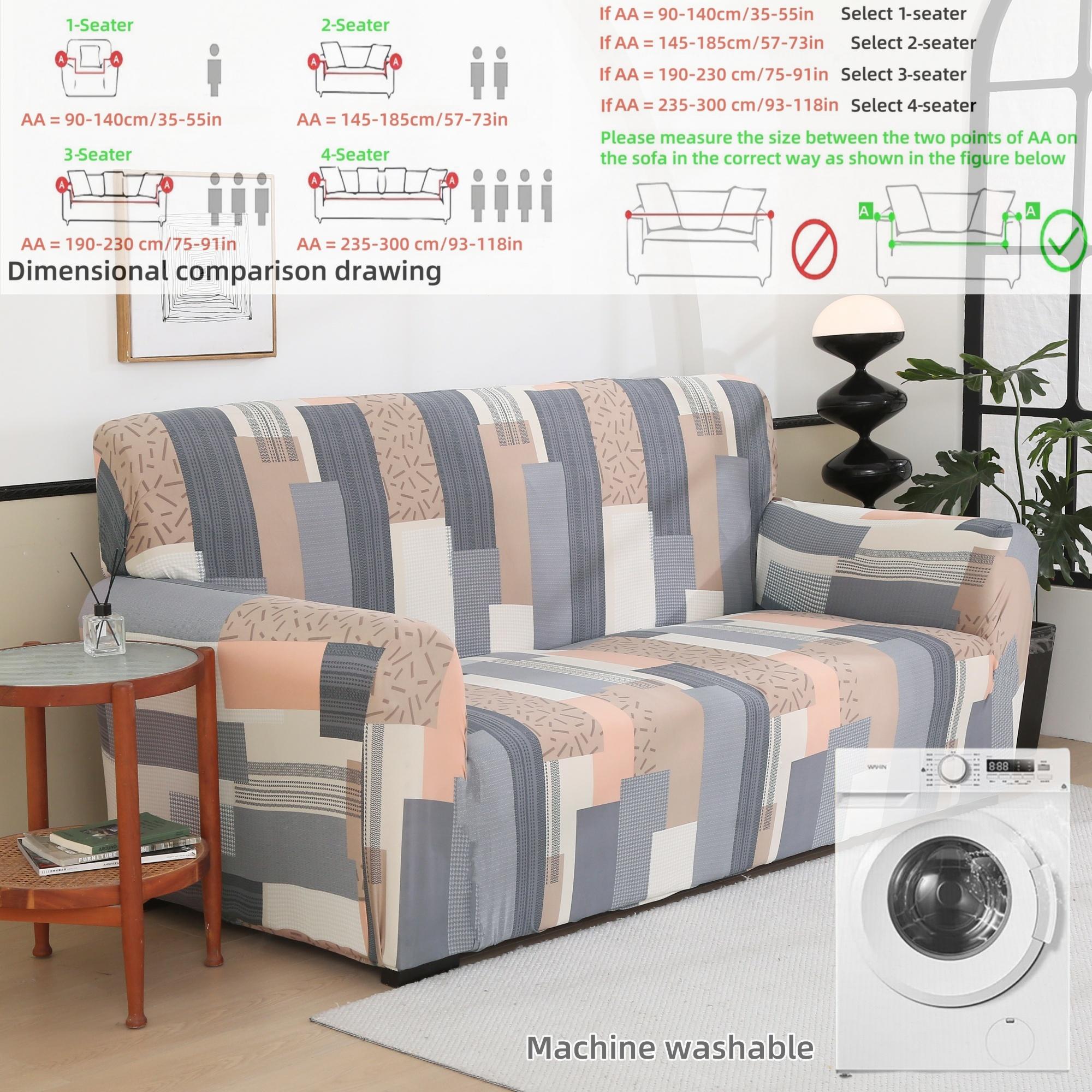 

Modern Artistic Milk Silk Sofa Slipcovers - Stretch Durable 1/2/3/4 Seats Living Room Protector, Year - Round Beauty 1-Seater