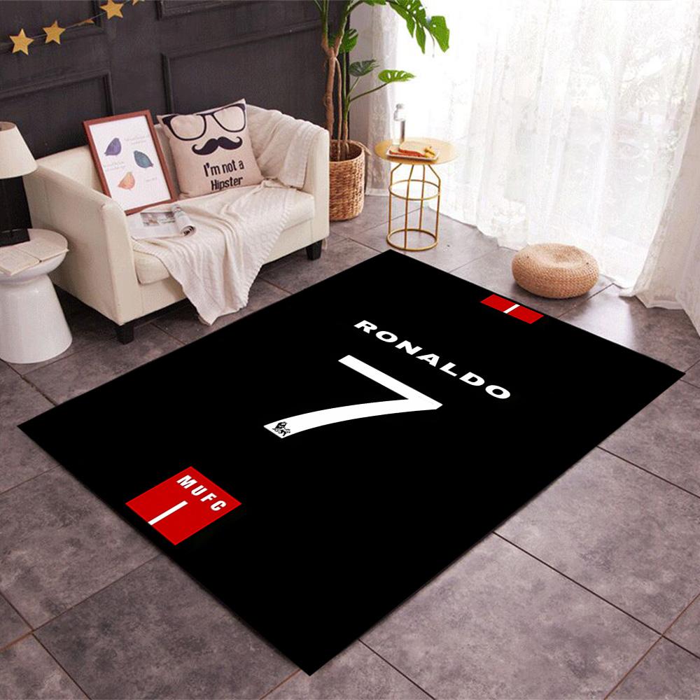 Ronaldo's Legendarische Nummer 7 Thema Anti-Slip Vloerkleden - Polyester Woondecoratie, Geschikt voor Slaapkamers, Woonkamers, Entrees, Studio's en Decoraties