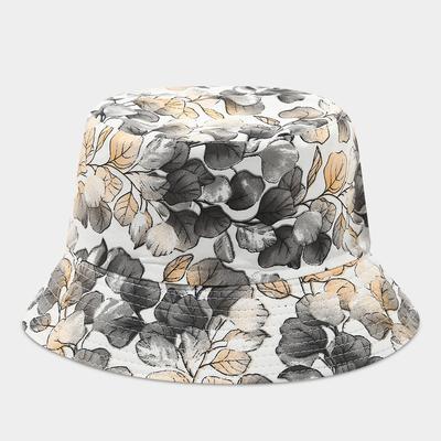Women's Flower Pattern Foldable Bucket Hat Wide Brim Sunshade Spring Summer Outdoor Casual Sun Hat