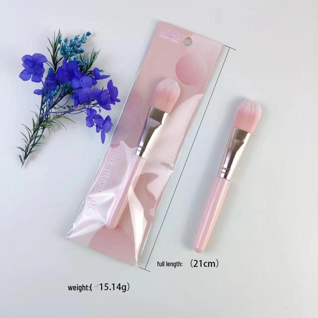 High-value Pink Soft Blush & Foundation Brush - Flame Design, Non-stick Makeup Tool