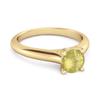 Lemon Quartz Round Solitaire Ring -925 Sterling Silver Gold Vermeil