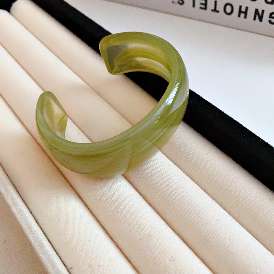 Round Smudging Bangles for Women European and American Punk Acrylic Cuff Bracelets Goth Geometric Charms Wristband Jewelry M1