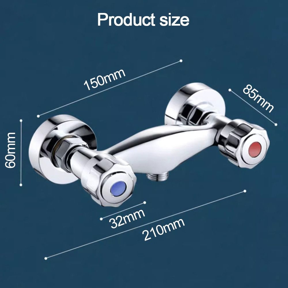 Hot and Cold Out Water Inlet Valve Metal Double Shower Faucet Valve Modern Diverter Valve