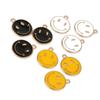 9/10Pcs 20mm Smile Round Drop Oil Alloy Pendant For Jewelry Component Making DIY Necklace Bracelet Earring