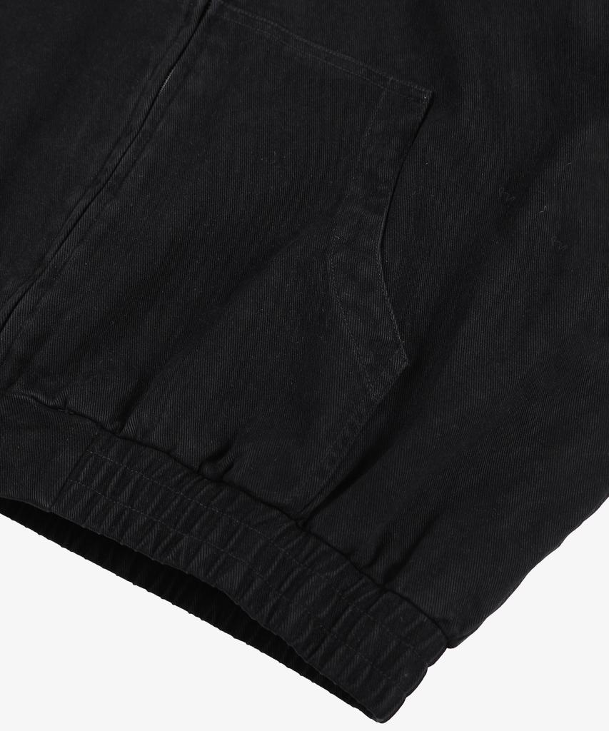 OWSA Two-Way Cotton Hooded Zip-Up Jacket - Black