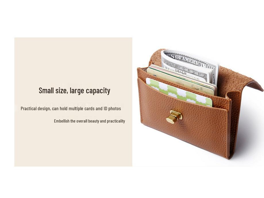 2024 Koreanischer Stil Echtes Leder Multifunktionale Geldbörse: Kompaktes Retro Kartenetui & Münzfach