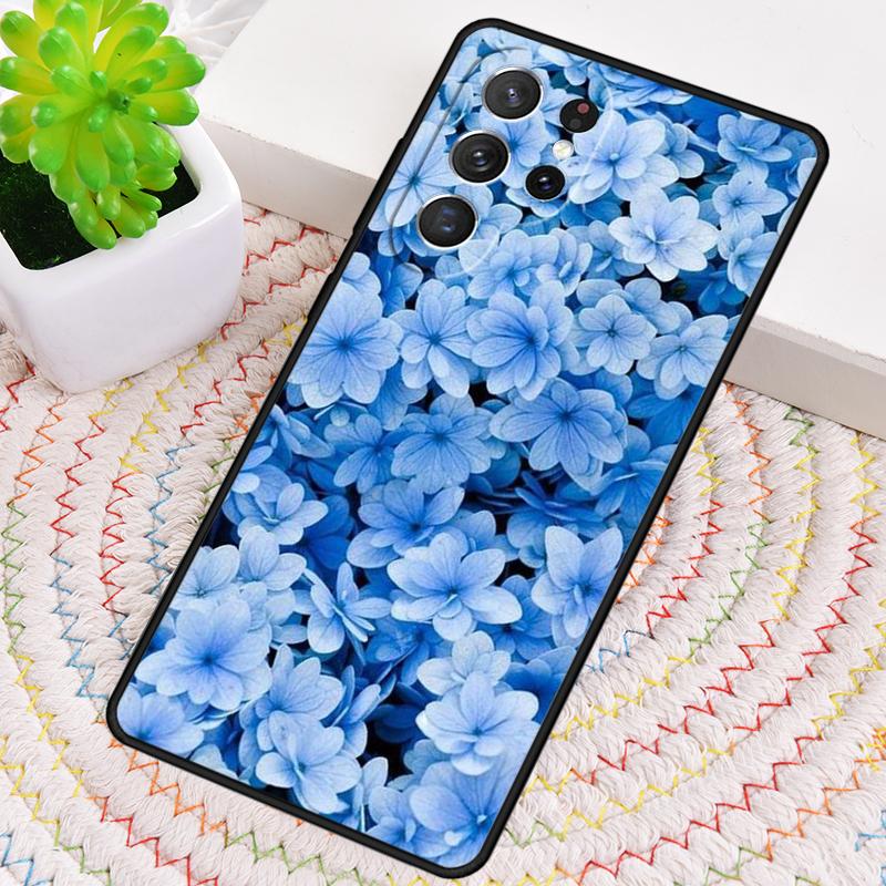 Blue Flower Phone Case for Samsung Galaxy note 10 pro S26 Ultra S23 S24 FE S25 S21 S22 PLUS shockproof Cove