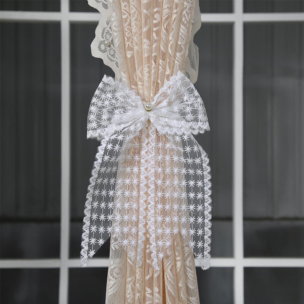 Curtain Tieback Beautiful Bow Lace Holder Hook Buckle Fashion Decorative Pretty Clip Polyester S8K5