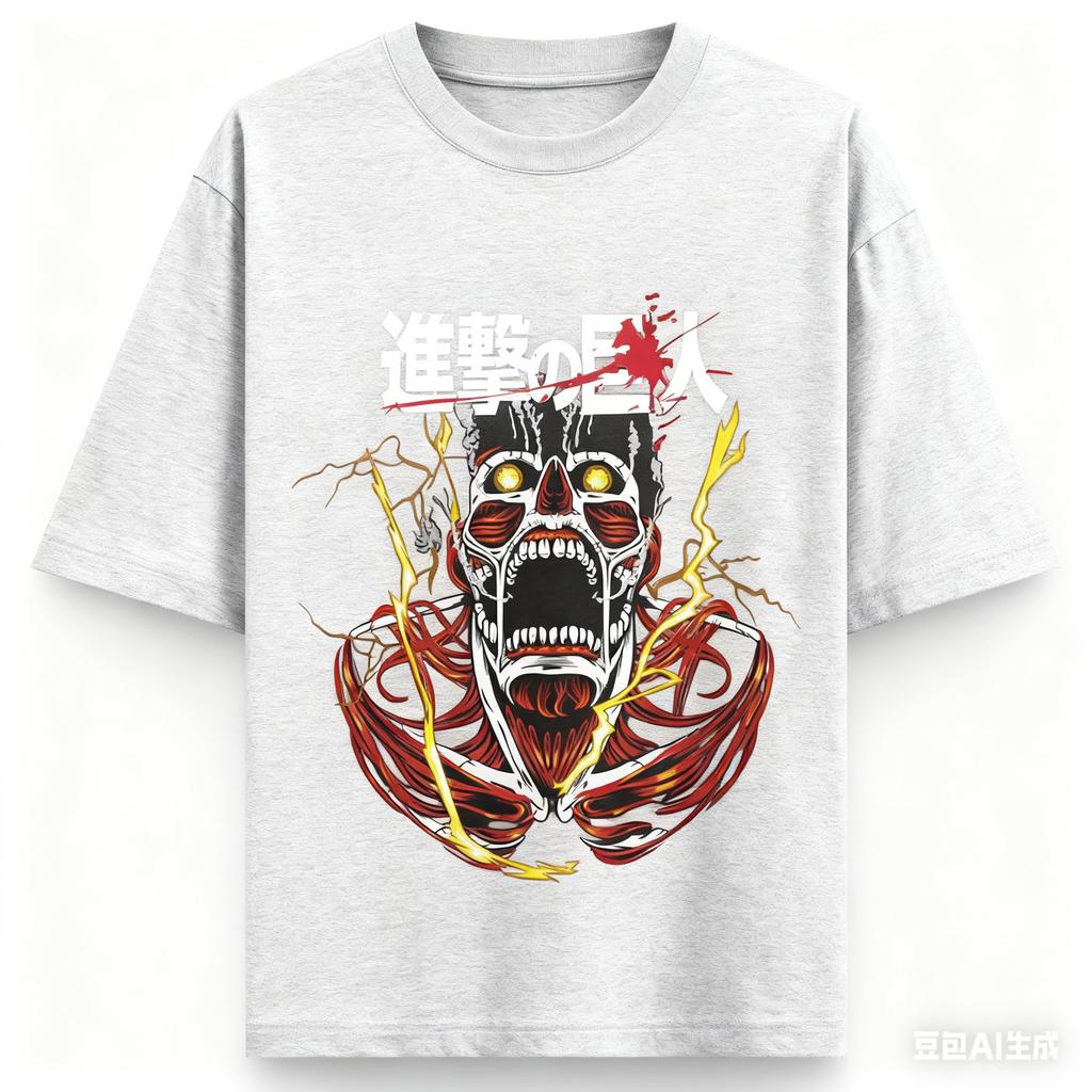 Attack On Titan Anime Printing Oversized Cotton Tshirt Men and Women Harajuku Casual Summer Absorb Sweat Tshirt Streetwear