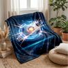 Futuristic Soccer Ball 5 Theme Blanket Lightweight Warm Flannel Blanket Decorative Throw Blanket for Home Decoration