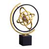 360 Rotating Metal Globe Sculpture Abstract Rotating Tabletop Abstraction Globe With Rectangular Base For Home Office Art Deco