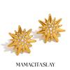 MamacitaSlay Minimalist Star Zircon Stud Earrings 18K Gold Plated Stainless Steel Waterproof Jewelry Women's High Quality Gift