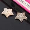 Engood 50Pcs Five-pointed Star Rhinestone Pearl Alloy Buttons Sewing Trim & Embellishments Craft DIY Hair Accessories Buckles