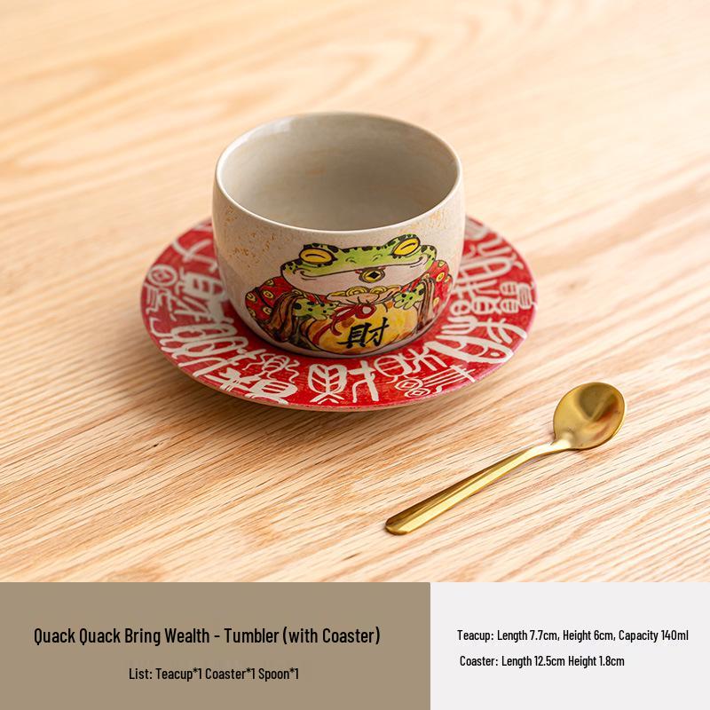 Three Talents Hand-Painted Gaiwan: Large Retro Chinese Tea Set for Home Brewing