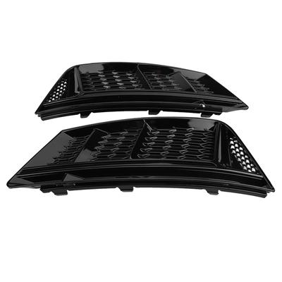 2 stuks voor S4 Stijl Glanzend Zwart Voorbumper Mistlamp Grilles voor A4 B9 2017-2018