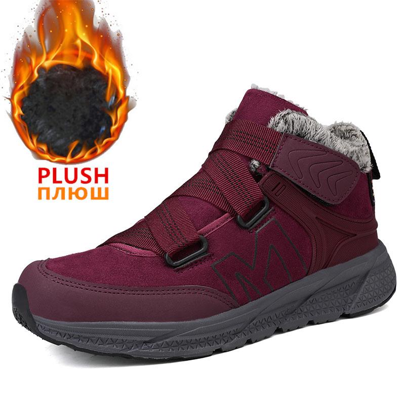 

Зимние мужские ботинки на меху, теплые кожаные зимние ботинки, мужская плюшевая зимняя рабочая повседневная обувь, кроссовки, высокие резиновые ботильоны 36