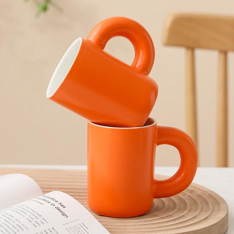 Weidu Minimalistische Keramik-Paartasse mit großen Ohren