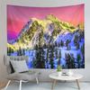 Winter Snow Tapestry Mountain Forest Snowy Pine Tapestry Sunset Landscape Tapestry Art Home Living Room Bedroom Decor Tapestries