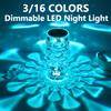 16/3 Colors Dimmable LED Night Light Crystal Diamond Atmosphere Lamp USB Rechargeable Touch Bedside Lamp for Bedroom Decoration