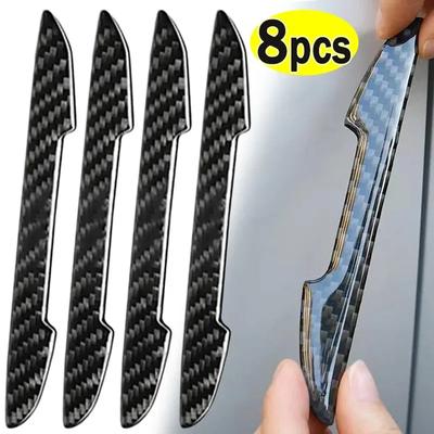 4/8 Stück Auto Tür Schutzaufkleber Streifen Carbonfaser Optik Kollisionsschutz Protector Auto Tür Kante Kratzfeste Aufkleber