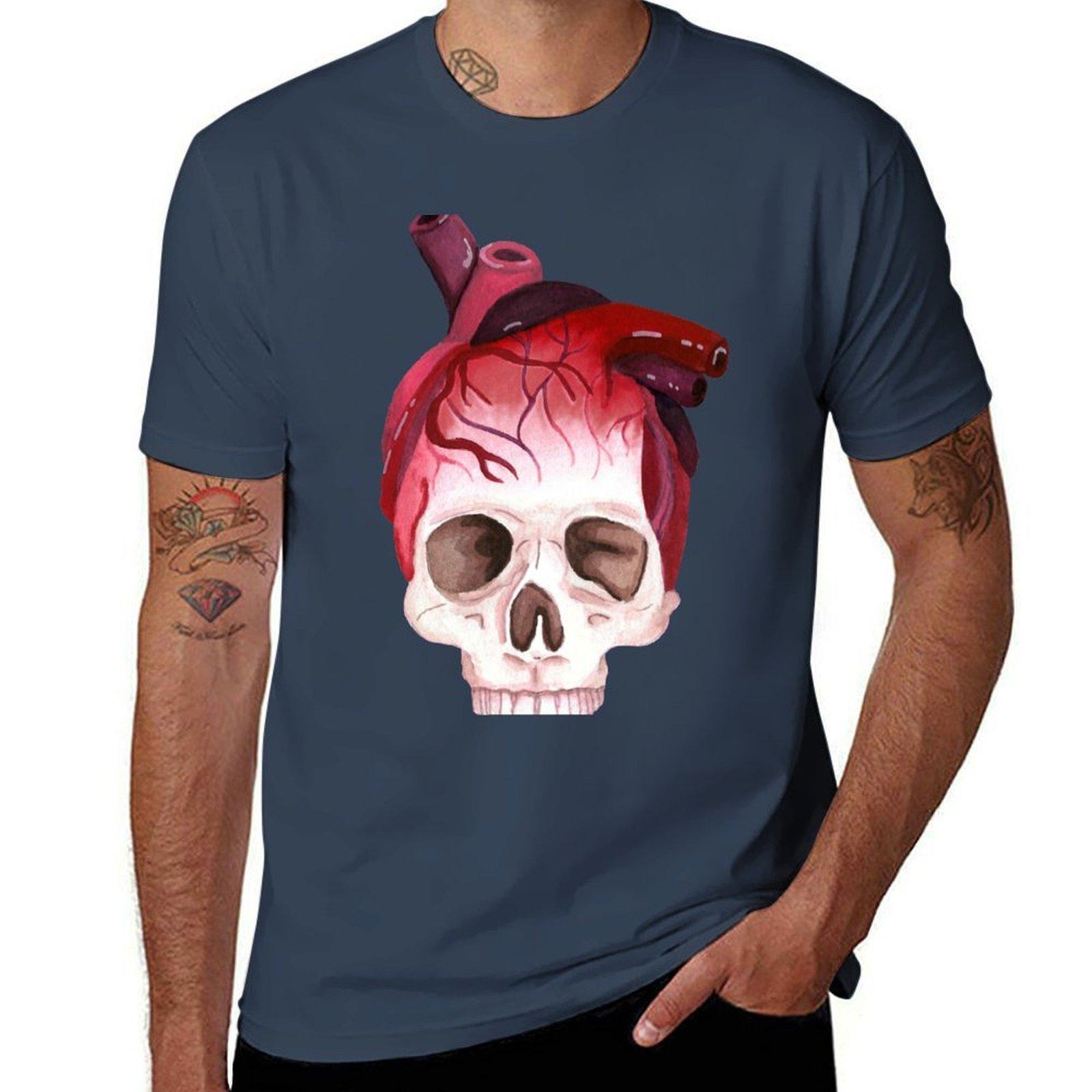 Heart Skull Tshirt High Quality Durable Tshirt S