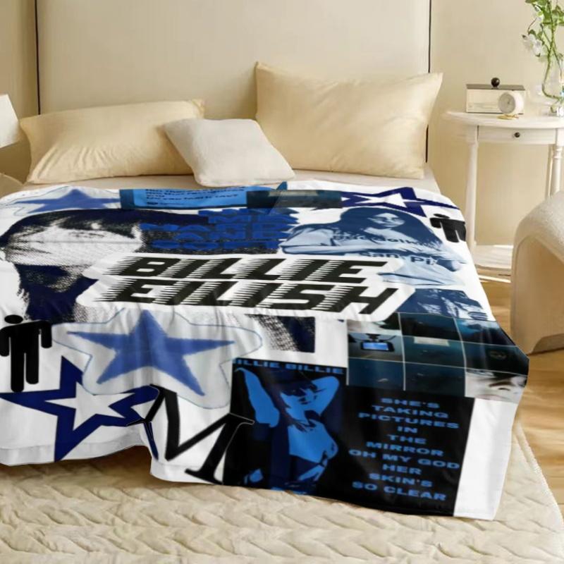 Ultimate Billie Eilish Pop Star Throw Blanket Giant Plush Decor Cozy Bed Cover Gift Merchandise for Music Fans Friends Lover