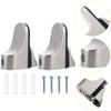 2Pcs Layer Shelf Clamp Duckbill Clips for Glass Shelf Brackets Heavy Duty Zinc Alloy Mounting Fixings Smooth No Burrs Silver
