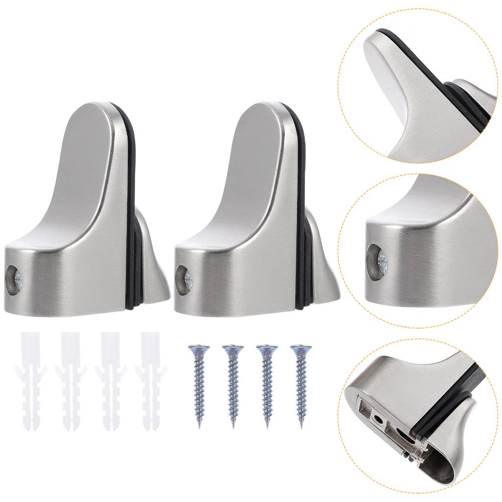 2Pcs Layer Shelf Clamp Duckbill Clips for Glass Shelf Brackets Heavy Duty Zinc Alloy Mounting Fixings Smooth No Burrs Silver