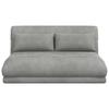 Adjustable Floor Footstool Light Grey Velvet