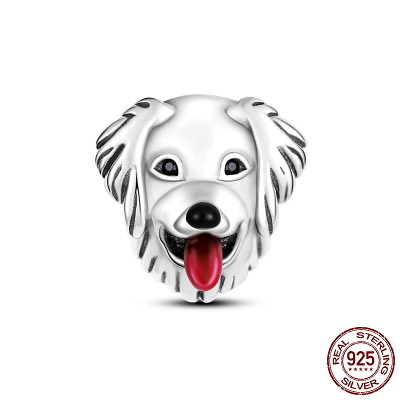 Dog Pet Charms Copper Doggy Paw French Bulldog Bones Beads Fit Original Pan Bracelet Diy Fine Jewelry