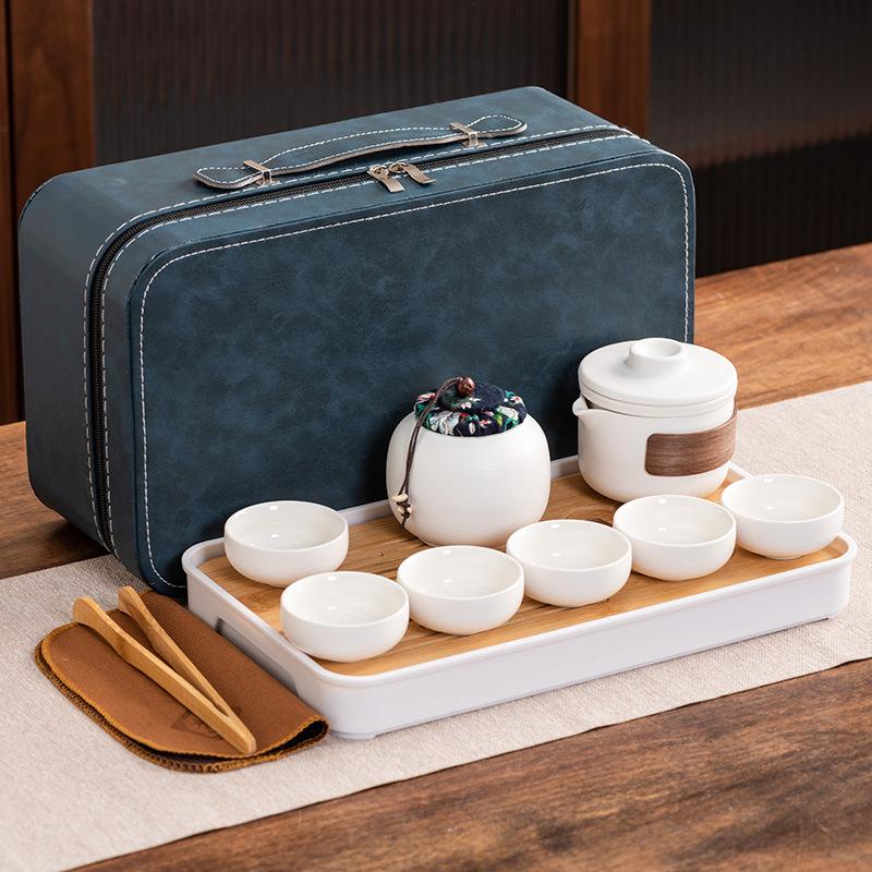 Travel tea set Ceramic express cup Portable one pot two cups Company business gifts Holiday souvenirs