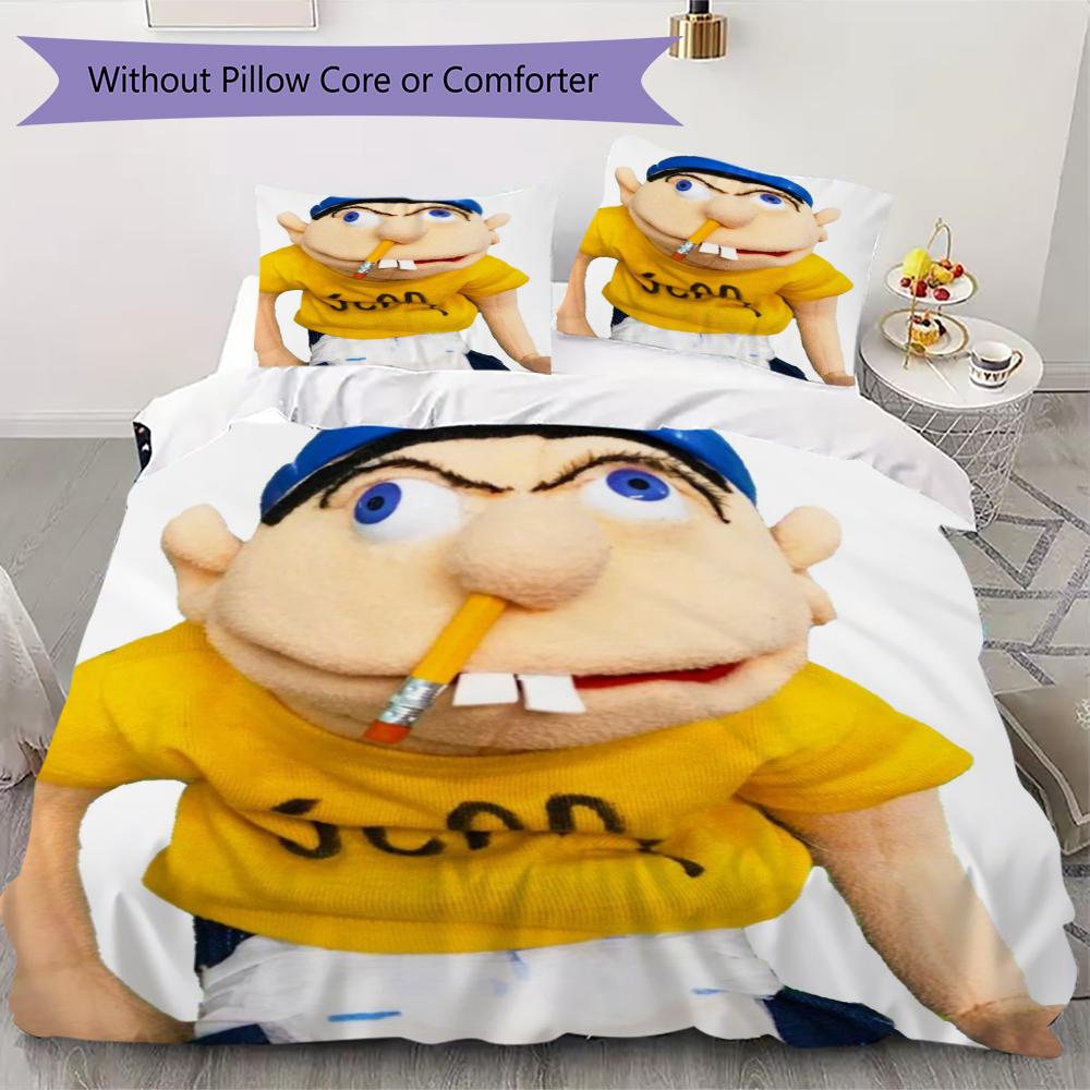 

Jeffy Pattern Bedding uilt Set uilt Cover Pillowcase Home Decoration Birthday Gift (1 * duvet cover + 2 * pillowcase without core)50 135x200cm