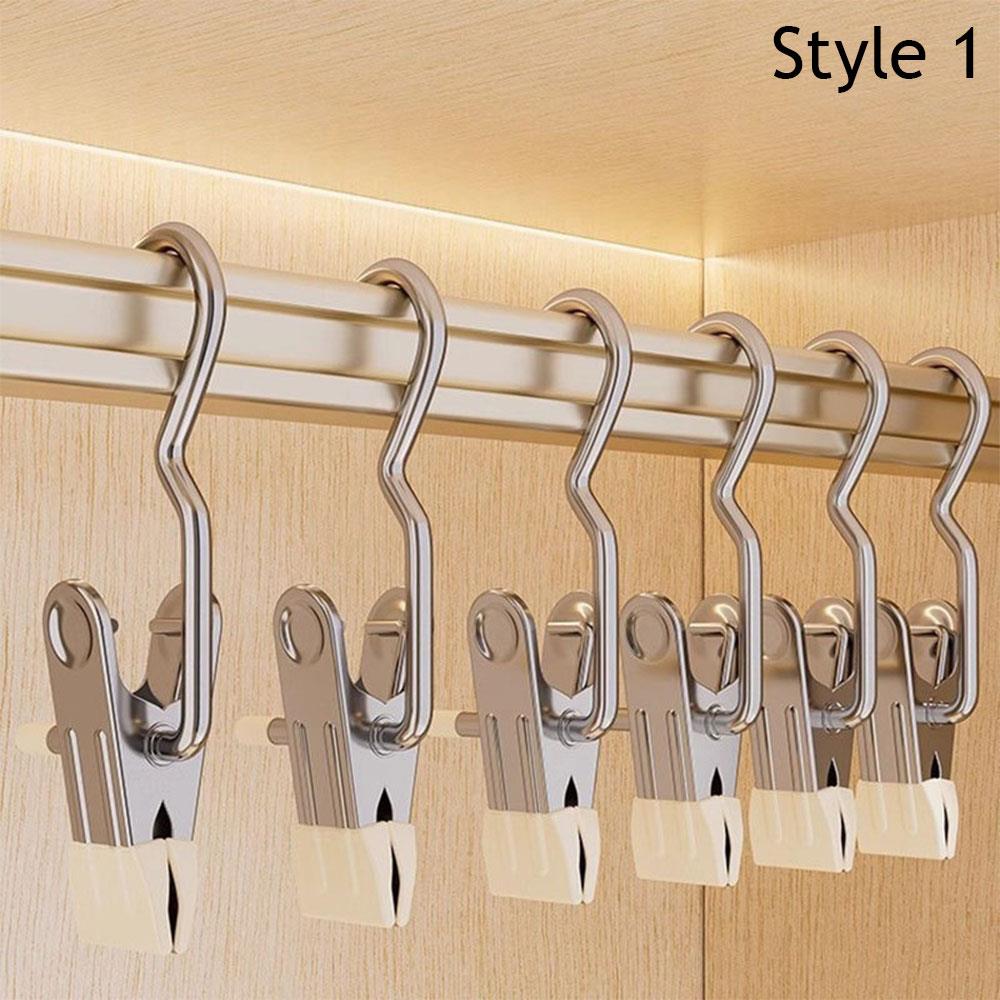 5 Pièces Cintre Pince à Linge Multifonctionnel Crochet à Vêtements Boucle Clip Métallique pour Chapeau Jupe Pantalon Rangement Armoire Vêtements Clips Antidérapants